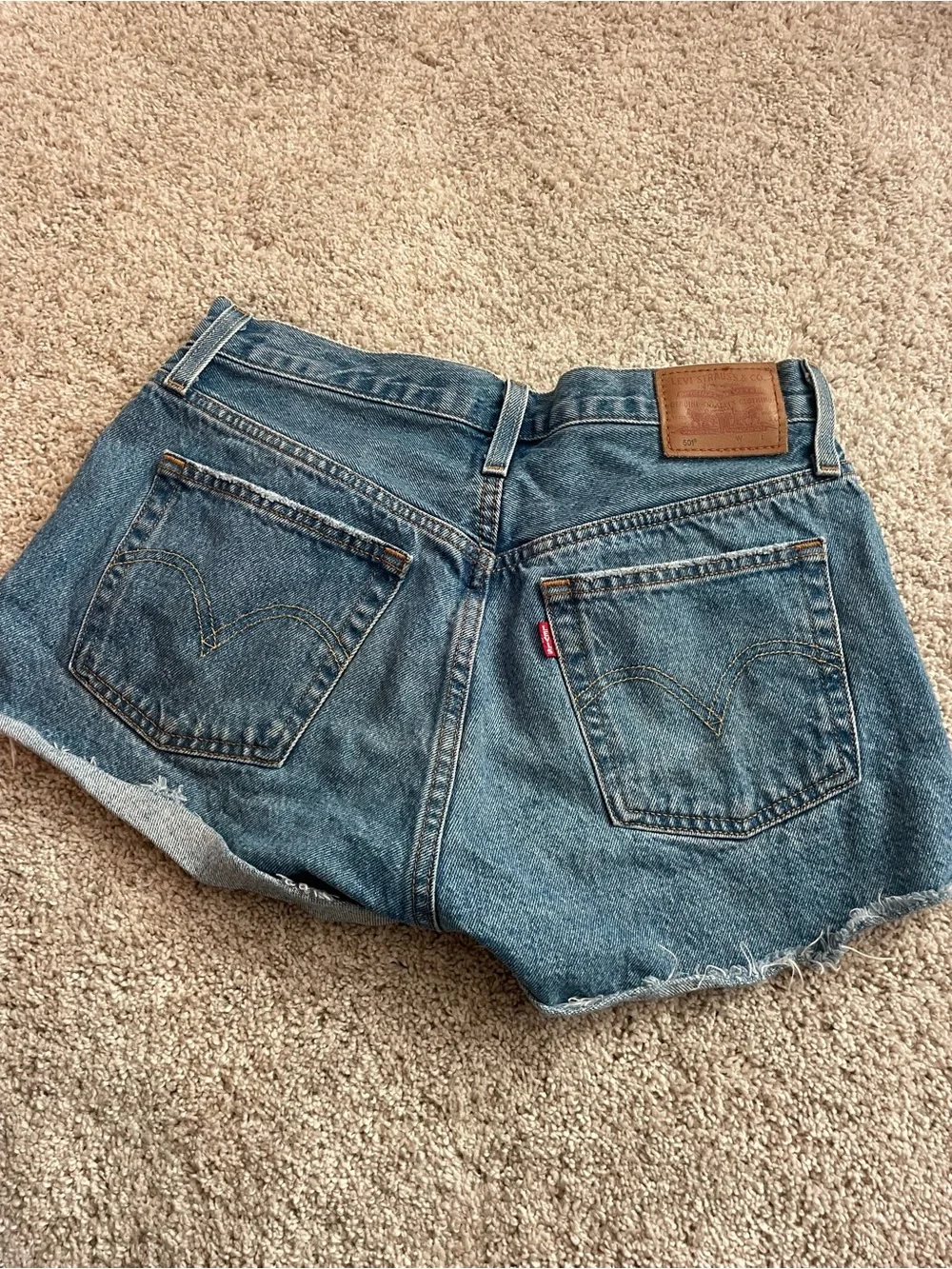 Classic Distressed Denim Shorts - Blue